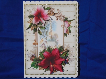 Christmas amaryllis with snowy church scene mini kit 2 by Susan Smith