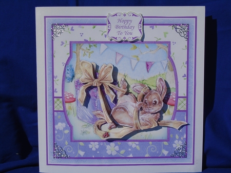 A LITTLE TIED UP 7.5 Birthday Decoupage & Insert Mini Kit by Susan Smith