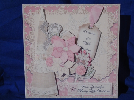 Wonderful Christmas Time 6x6ins Card Front. by Susan Smith