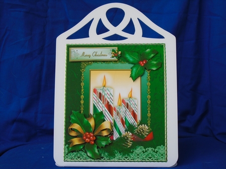 Candles And Candycane Stripes Green Setting by Susan Smith