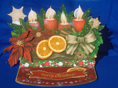 Christmas Candle Arrangement Log Easel  by Susan Smith