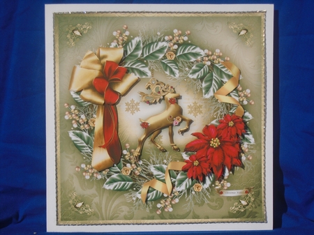 Christmas Silver Wreath With Decorations Card Mini Kit by Susan Smith