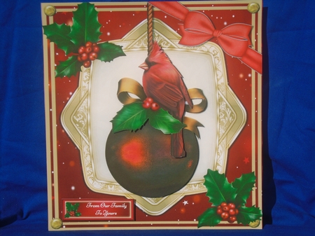 Festive Red Bird On Bauble 8x8 Mini Kit by Susan Smith