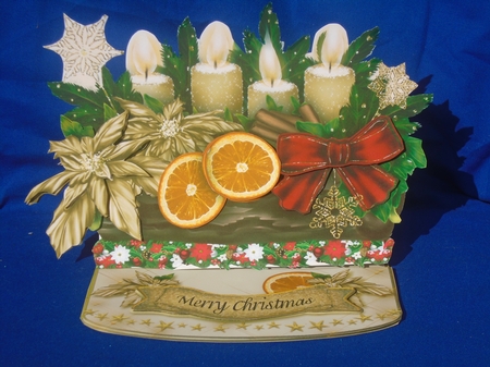 Christmas Candle Arrangement in Gold by Susan Smith