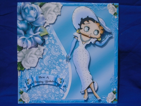 Betty Boop Looking Smart in a White Dress 7.5 x 7.5 by Susan Smith