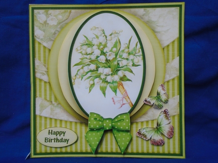 Vintage Flowers With A Bow Green 1287 by Susan Smith