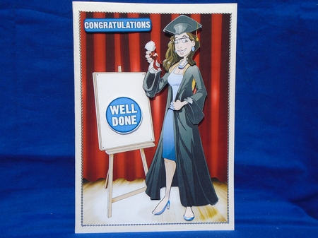 Graduation Dudess Brown Hair Blank Board by Susan Smith