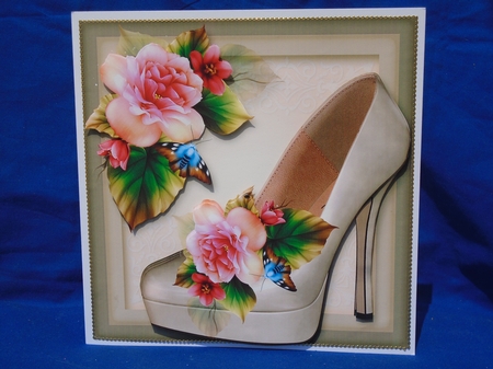 The Summer Shoe With Begonias & Butterflies by Susan Smith