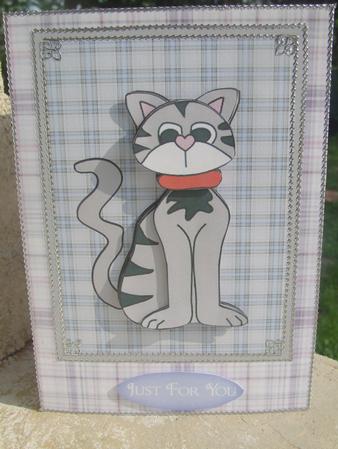 Cat in a Gingham Frame by Susan Smith