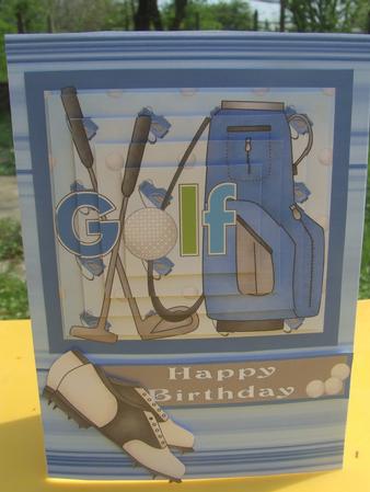 Golf Father's Day/ Birthday Pyramid Blue by Susan Smith
