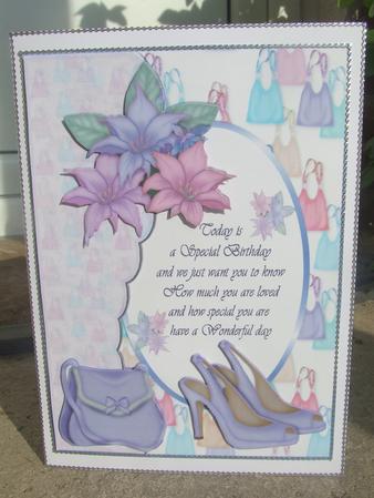 Handbag and Shoes with Flowers for a Special Birthday by Susan Smith
