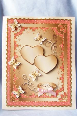 Two Hearts & 5 Butterflies Anniversary / Birthday Topper 4 by Susan Smith