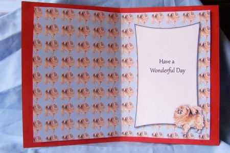 Pomeranian Insert with Message (blue) by Susan Smith