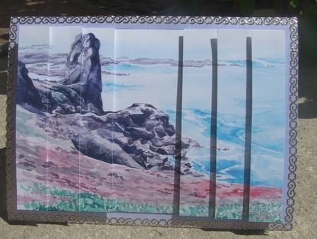 From a Distance Seascape Side Stacker by Susan Smith