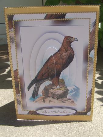 Golden Eagle Pyramid Card Front by Susan Smith