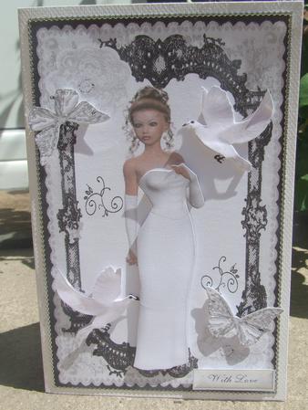 Beautiful Lady in White with Doves by Susan Smith