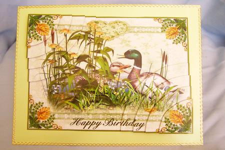 Pair of Mallards in Flowers by Susan Smith