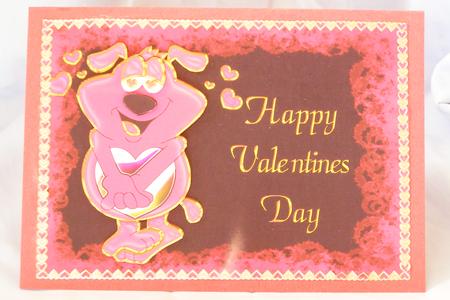 Puppy Love Valentine Card Front with Decoupage by Susan Smith