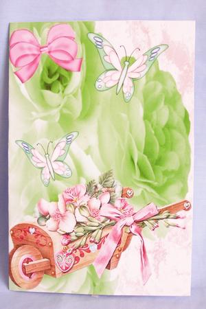Wheelbarrow with Butterflies, A5 Card by Susan Smith