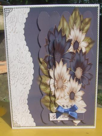 Blue Ivory Flowers by Susan Smith