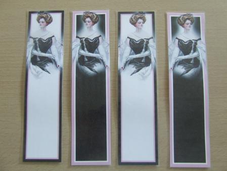 Elegant Lady in Black, Pink and White Bookmarks by Susan Smith
