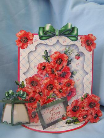 Giant Easel Tableau 3D Card Kit - Red Poppies by Susan Smith