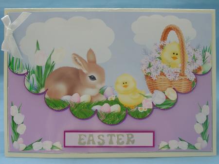 Cute Easter Envelope Card + Decoupage by Susan Smith