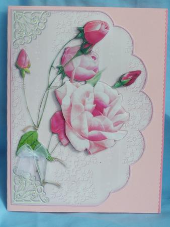 Soft Lavender Rose Petals - Scalloped Edge Card by Susan Smith