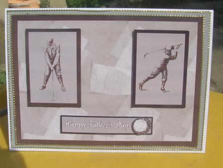 Vintage Golfer Black and White Card Front by Susan Smith