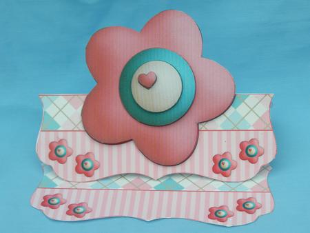 Soft Argyle - Stripes and Flower Bracket Shaped Easel Card 6 by Susan Smith
