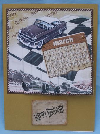 March Car Birthday 5in One Corner Stacker by Susan Smith