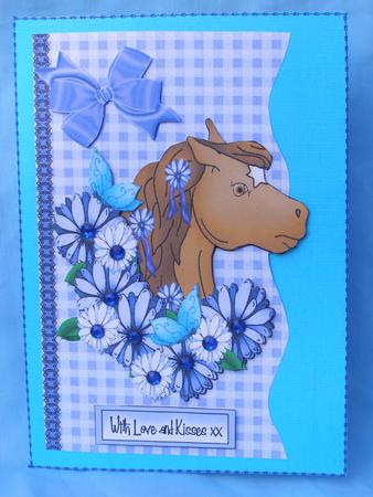 Pretty Horses Head with Flowers by Susan Smith