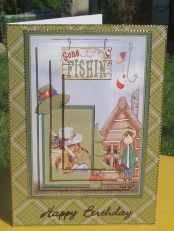 I've Gone Fishin' Pyramid Card by Susan Smith
