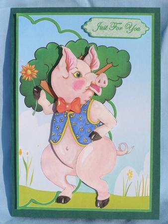 Mr Piggy Envelope Card by Susan Smith