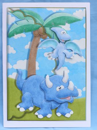 Cute Dinosaur Scalloped Edge Envelope Card by Susan Smith