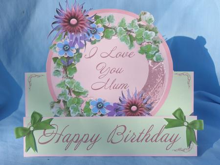 I Love You Mum Happy Birthday Zigzag Card by Susan Smith