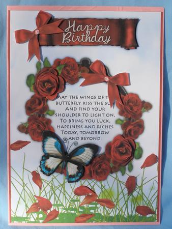 Butterfly and Roses Decoupage Card Sheet by Susan Smith