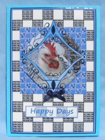 Sitting Pretty Light Sussex Chicken Octagon Pyramid by Susan Smith