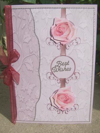 Pink Rose Step by Step on a Dusky Pink Paper by Susan Smith