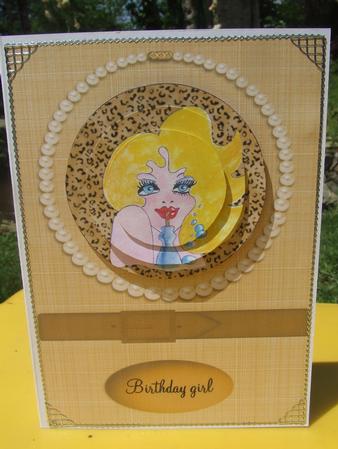 Birthday Girl Card Front and Round Pyramid by Susan Smith