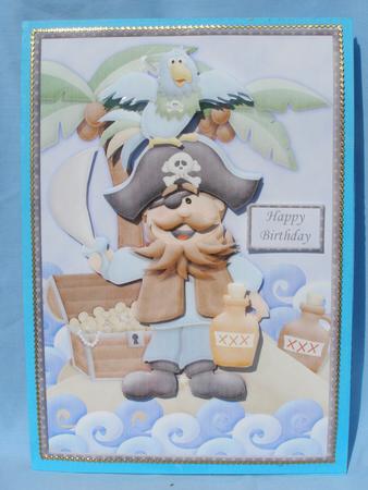 Pirate and Parrot Topper and Decoupage by Susan Smith