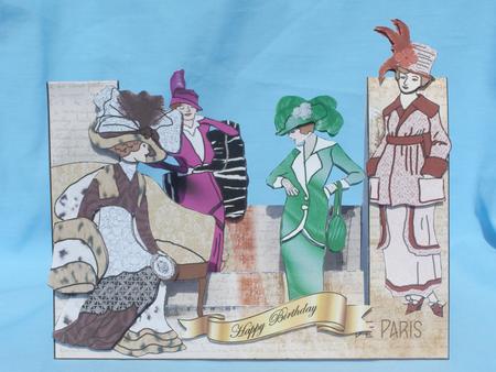Paris Spring Fashion - 3D Step-ladder Card Kit by Susan Smith