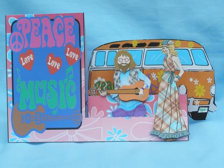 Peace Man (remember the 60s) 3D Side Stepper Card Kit by Susan Smith