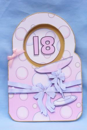 Bubbles & Bubbly, Circle Top Aperture Special Age Card by Susan Smith