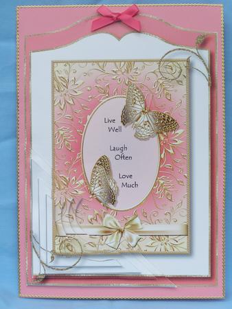 Golden Butterflies Half-circle Pyramid Stacker Card Topper by Susan Smith