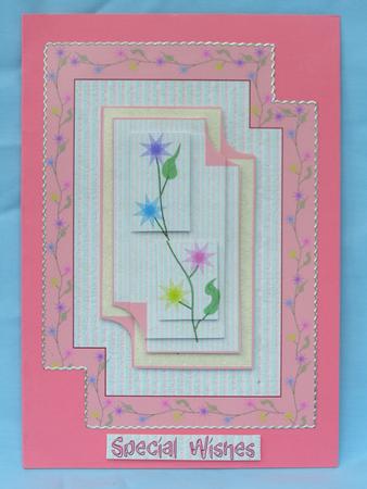 Star Flower Missing Corner Pyramid Card Front by Susan Smith
