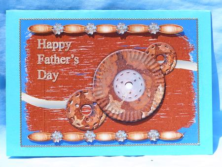 Happy Fathers Day 5x7 Rusty Gears by Susan Smith