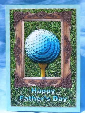 Father's Day Golf Ball Card Front by Susan Smith