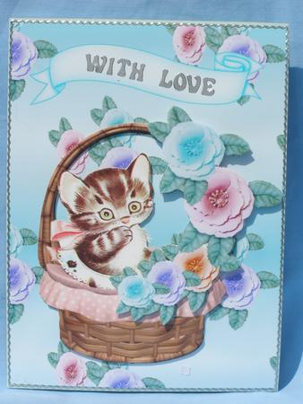 Vintage Kitty Flowers by Susan Smith