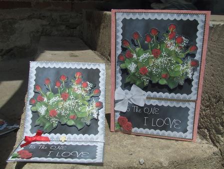 Red Roses & Lace - Easel Card to the One I Love by Susan Smith
